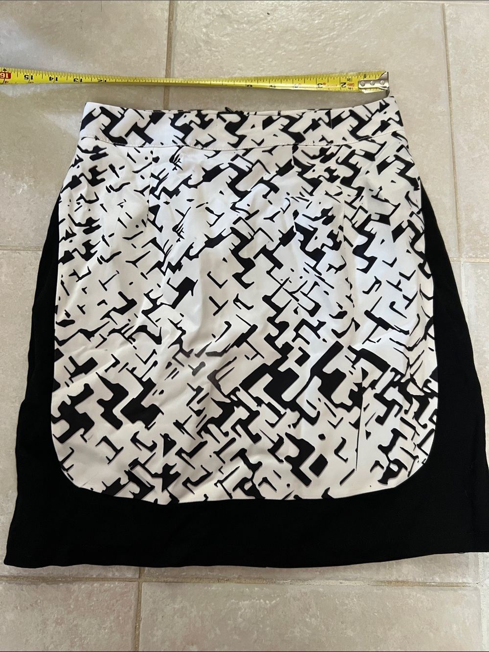 Black & White Printed Panel Skirt - Women's